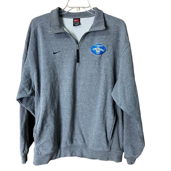 Torino 2006 Olympics Mens Nike Quarter Zip Fleece Pullover Sweatshirt Large - Picture 1 of 5